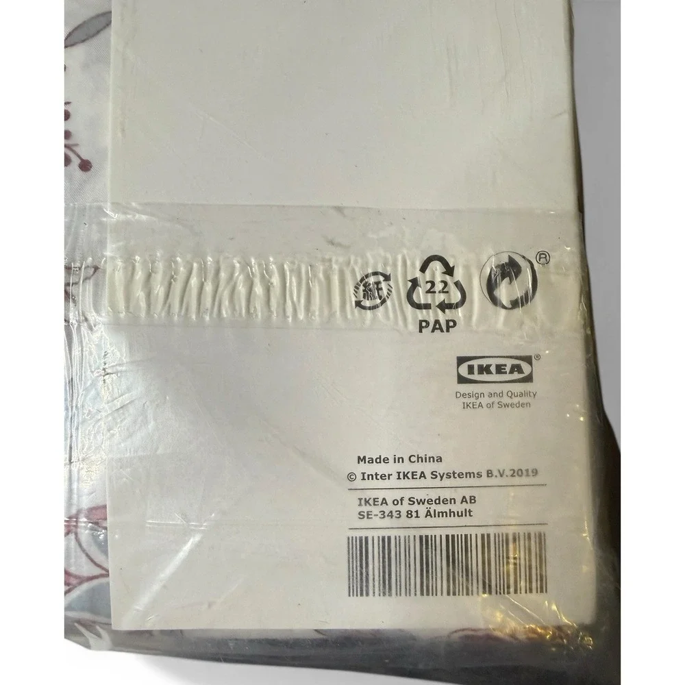 NEW IKEA Sprangort Queen Duvet Cover Floral 100% Cotton Pink Red White 2018 HTF